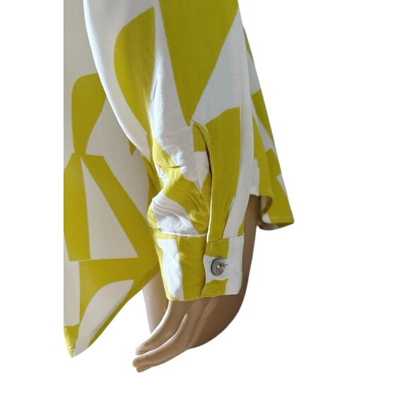 FIG AND FLOWER Womens Size Medium Convertible Sleeve Button Up Collared Shirt - Picture 7 of 9